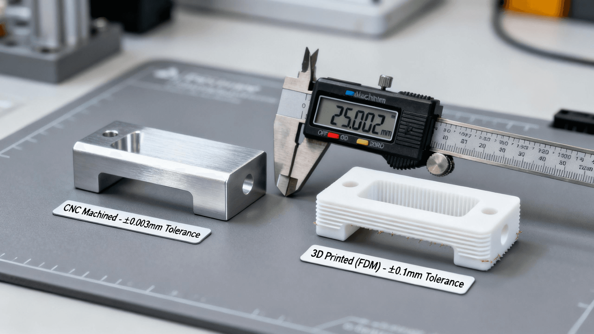 Side-by-Side Comparison: CNC Machined vs 3D Printed Prototypes