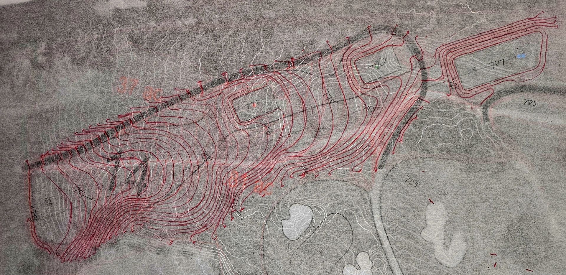 Contour grading study sketch.
