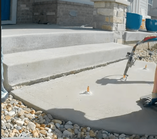 Polyjacking foam under concrete slab