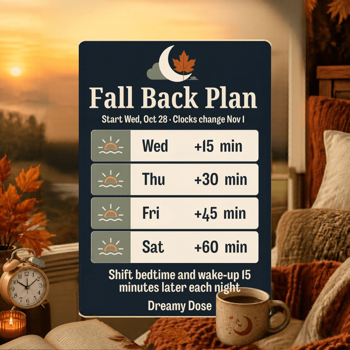 Four-day plan to shift sleep before daylight saving time ends Four-day plan to shift sleep before daylight saving time ends