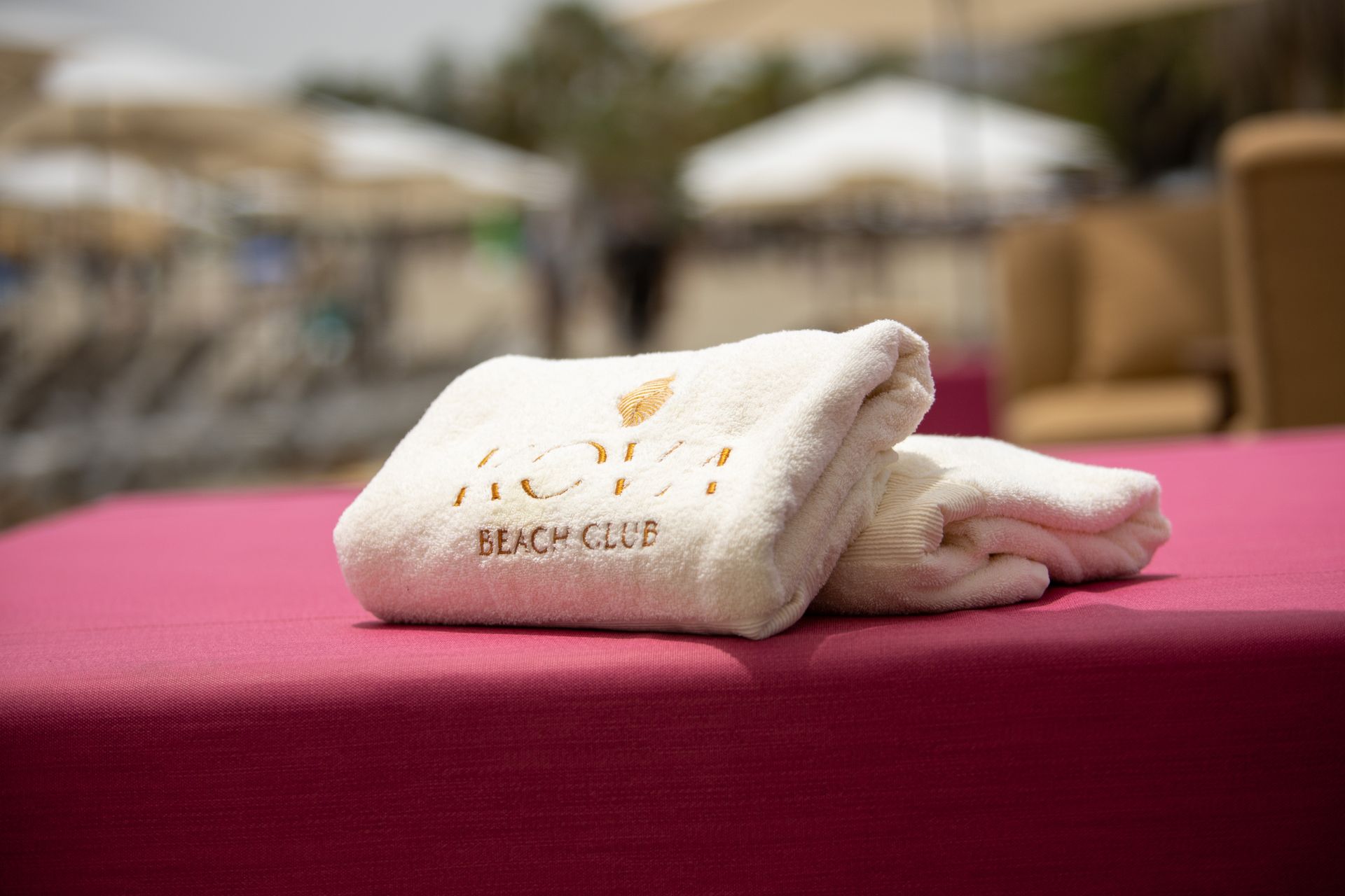 Kova beach club marbella day bed and towel