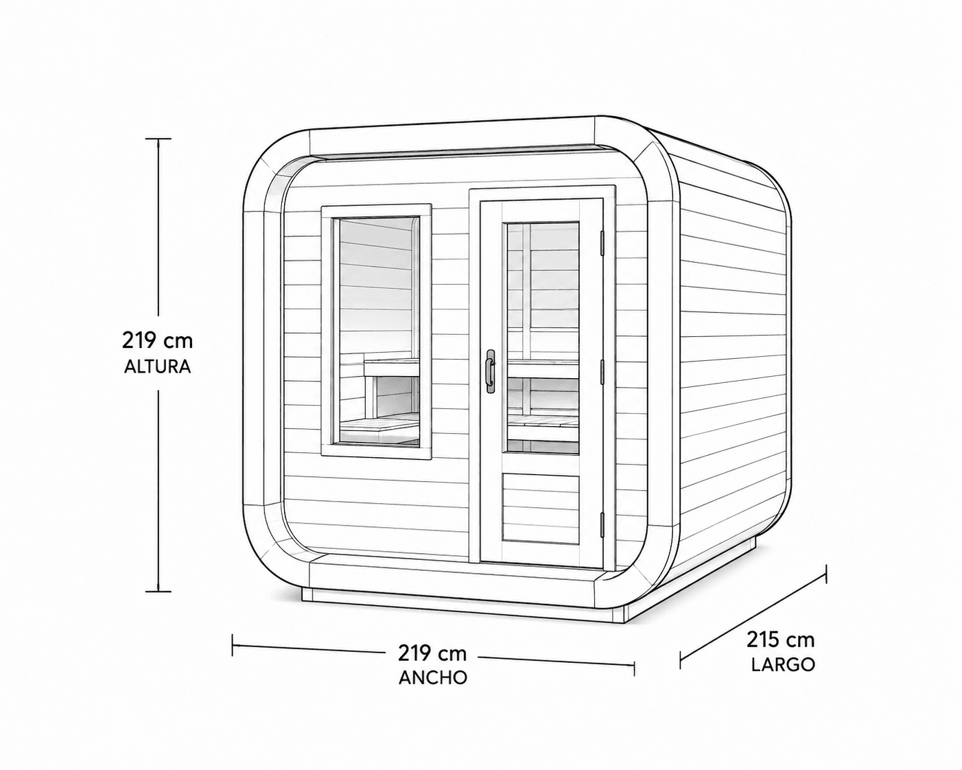 Dimensiones Sauna Luna
