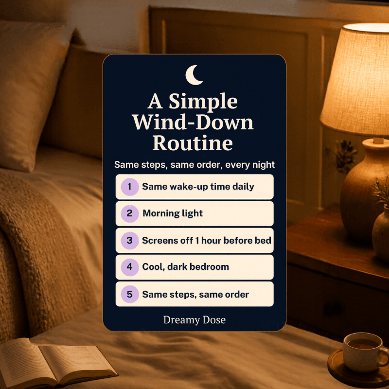 Five steps for a simple bedtime wind-down routine Five steps for a simple bedtime wind-down routine