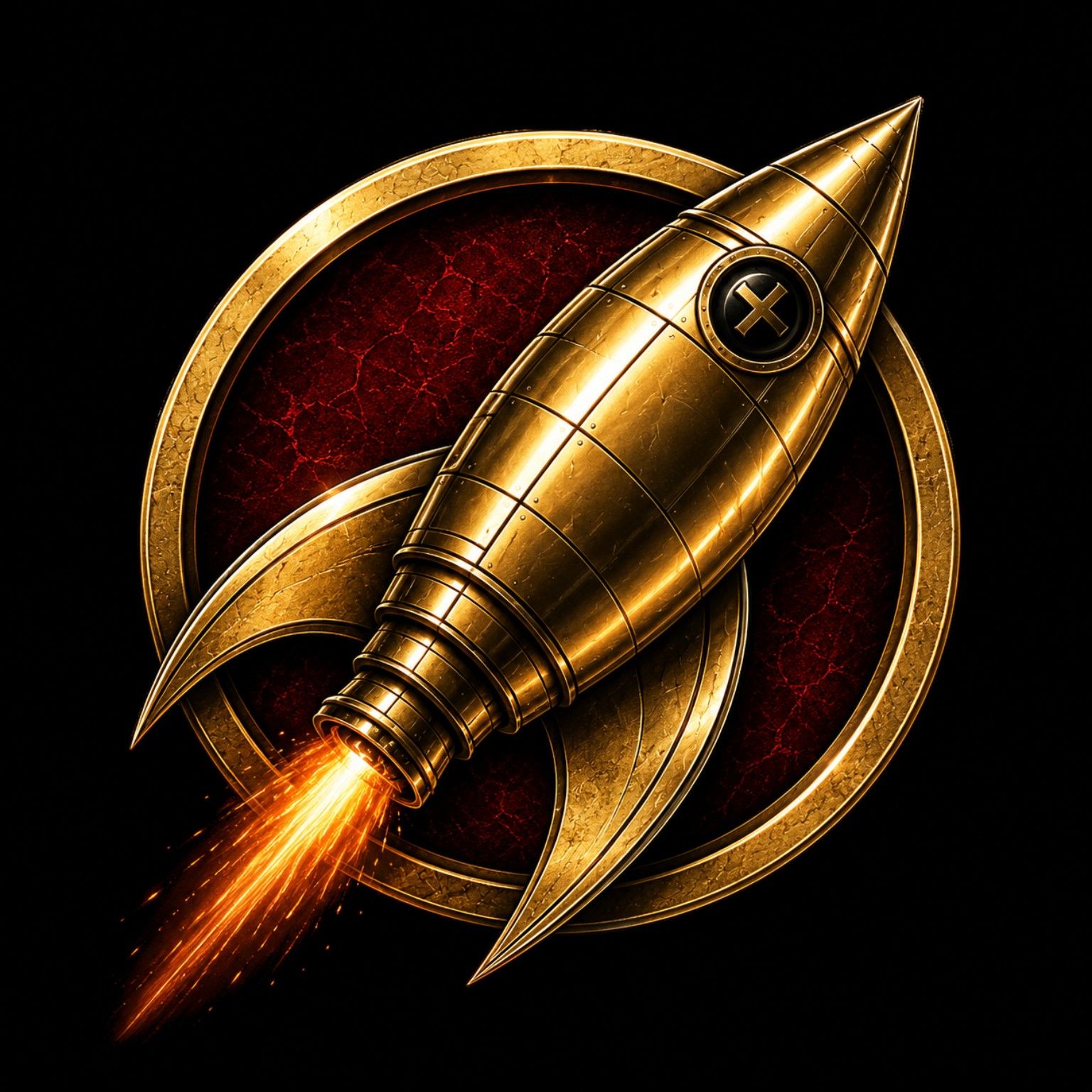 Rocket Cleaning gold rocket emblem