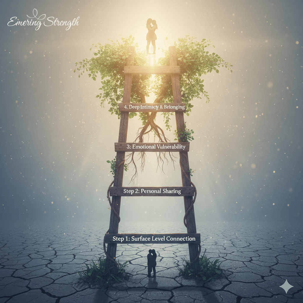 A ladder leading up to greater intimacy for a couple. A ladder leading up to greater intimacy for a couple.