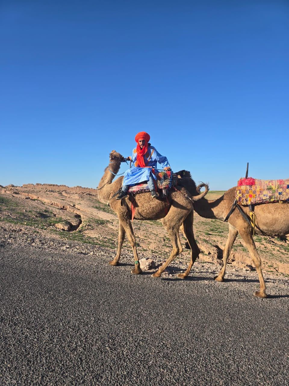 Camel ride at sunset in the beautiful agafay desert near Marrakech Camel ride at sunset in the beautiful agafay desert near Marrakech