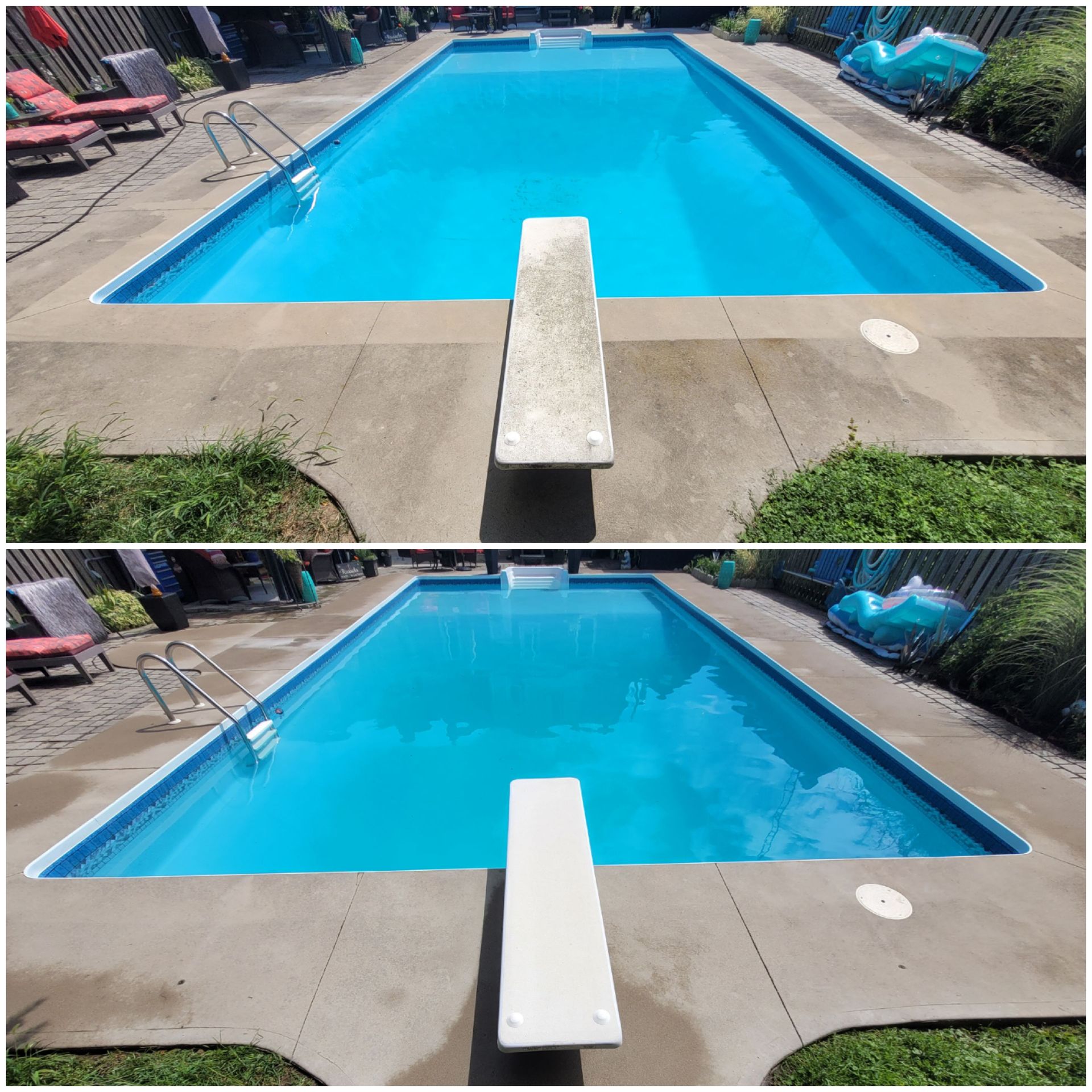 Concrete cleaning result
