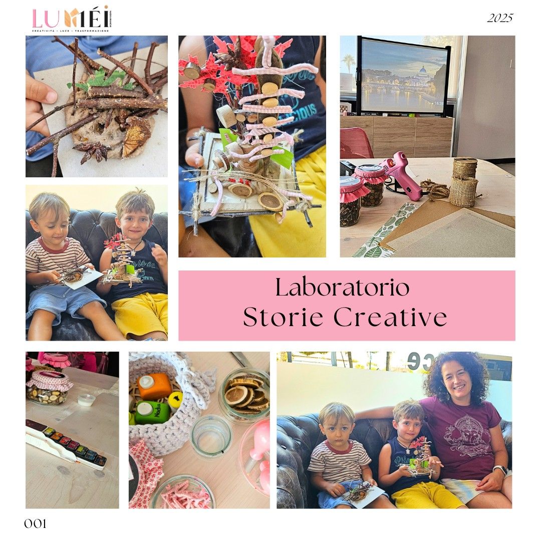 Famiglia durante un’attività creativa Luméi a Ventimiglia