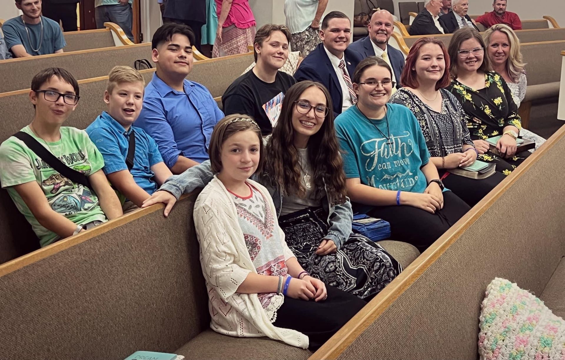Young people in the pews