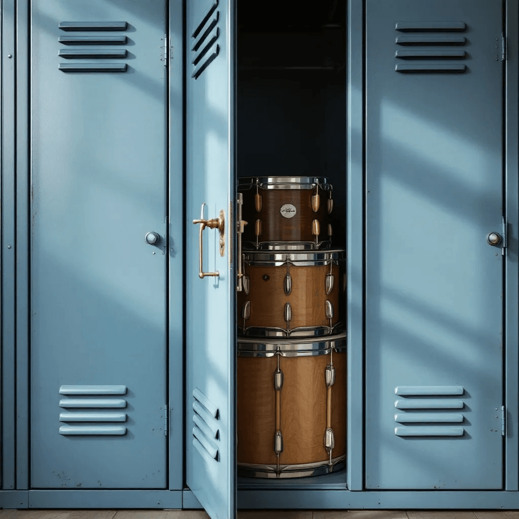 Rental Drums in a locker