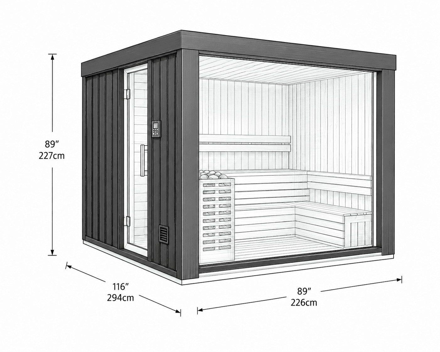 Dimensiones Neptune Sauna