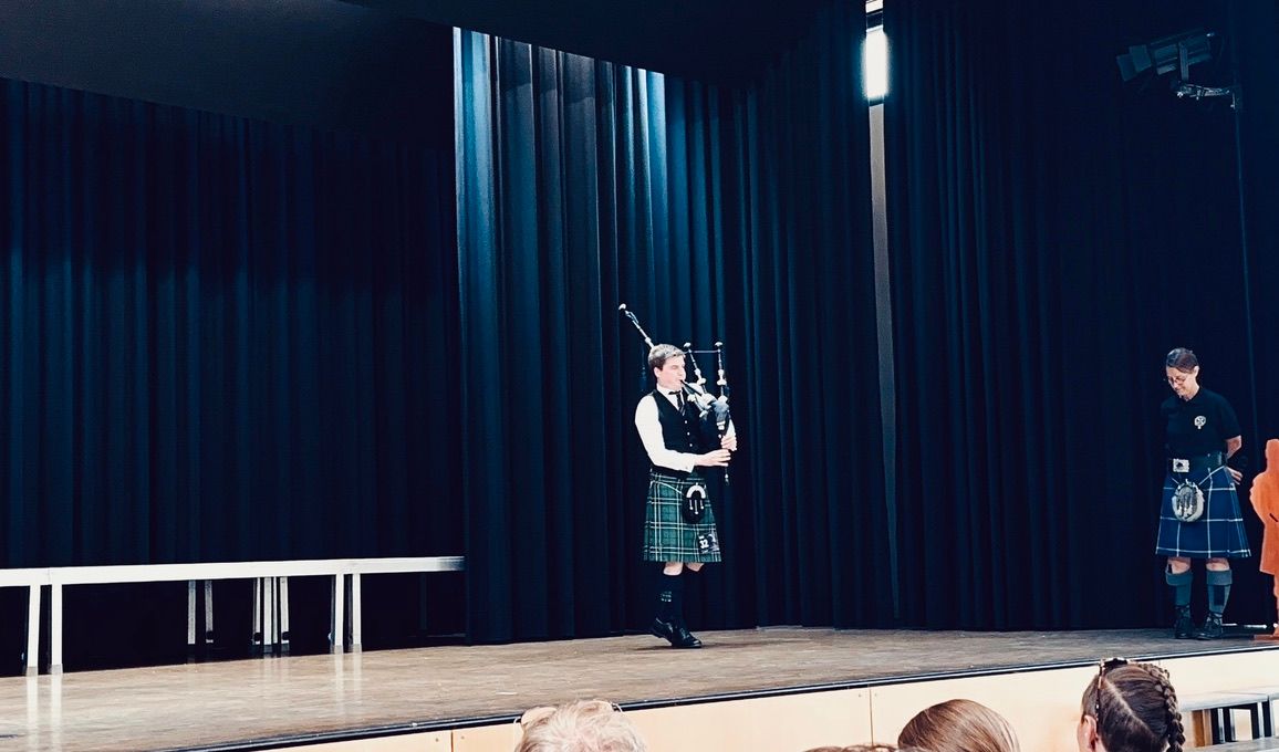 Performance during the Swiss Piping Championship in St. Gallen.