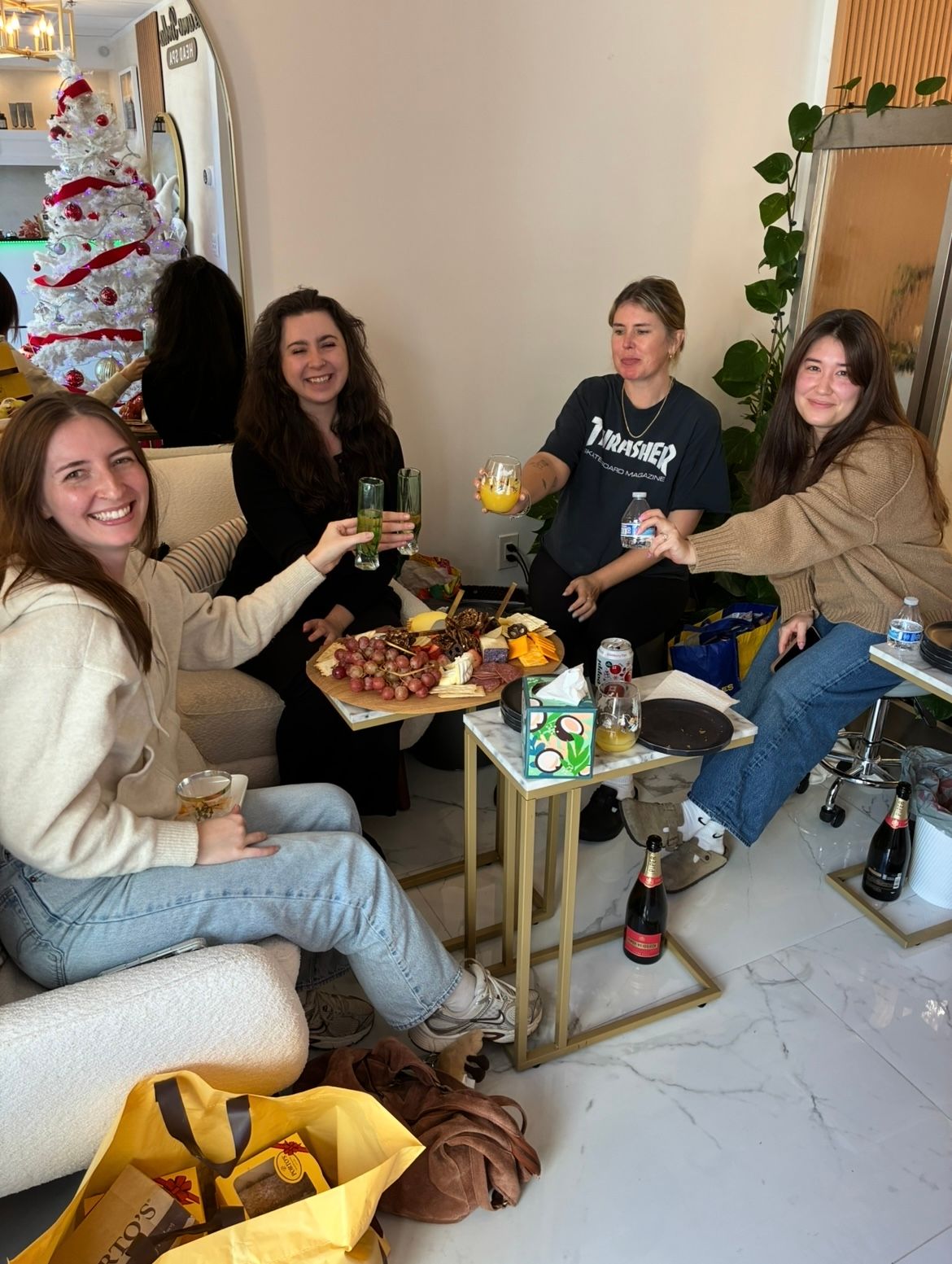 friends and co workers celebrating a girls' spa day out at Lavie Bella Head Spa near Cerritos California