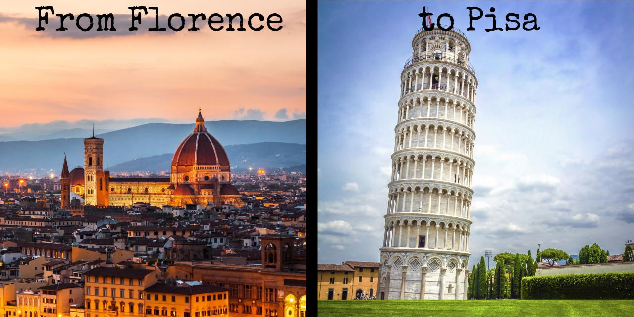 Florence Cathedral and Leaning Tower of Pisa in Tuscany.