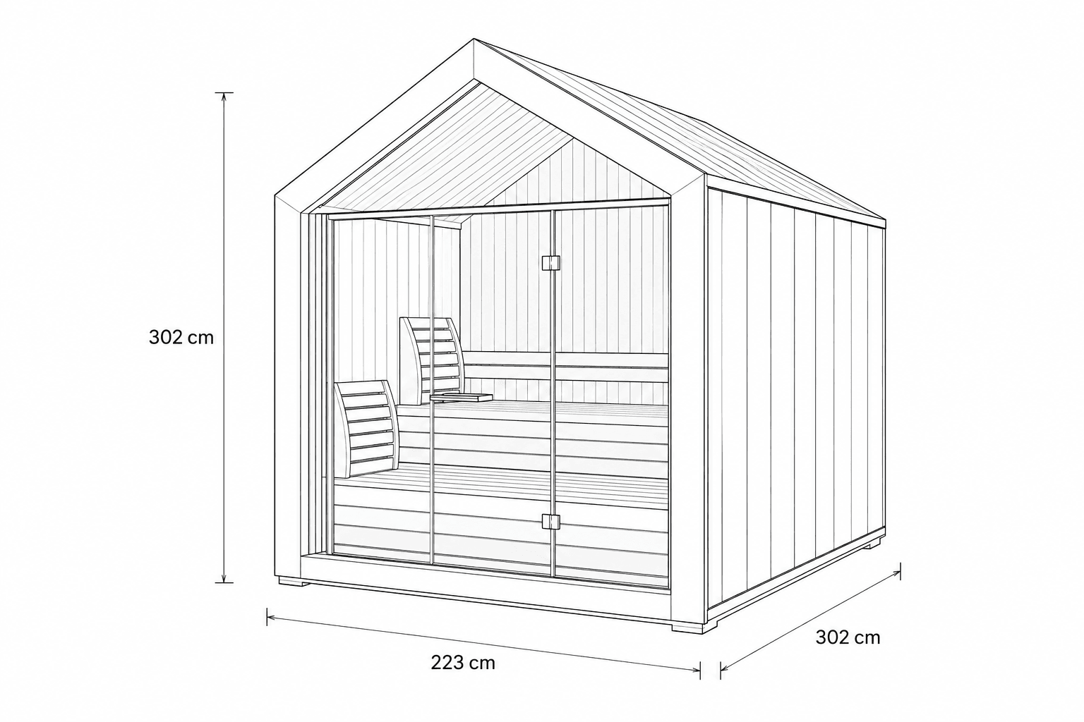 Dimensiones Hudson Sauna