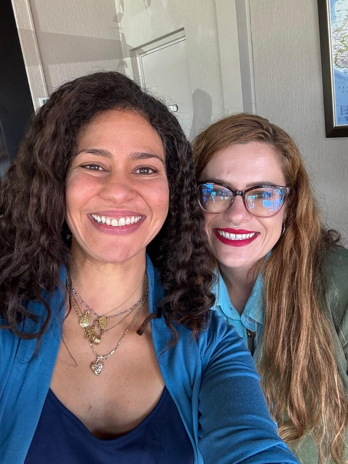 Mariana and her mentee smiling Mariana and her mentee smiling