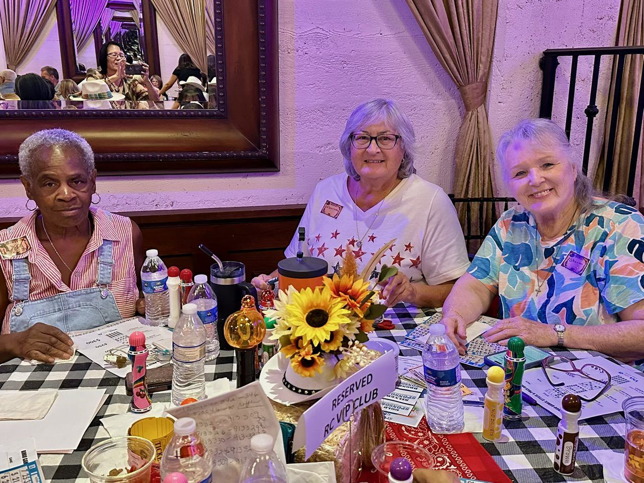 VIP members at the table reserved for the RC VIP Club at Rodeo Bingo VIP members at the table reserved for the RC VIP Club at Rodeo Bingo