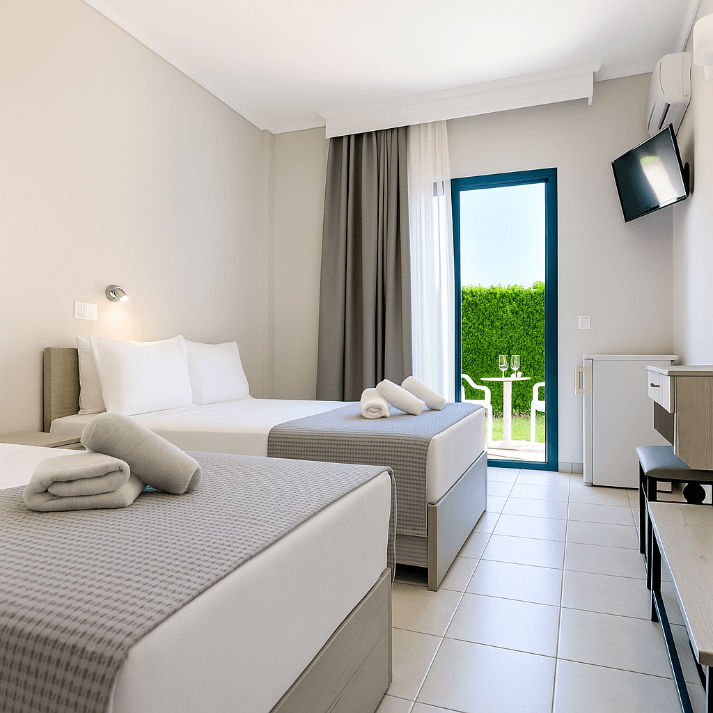 Triple Room on Ground Floor with terrace by the garden