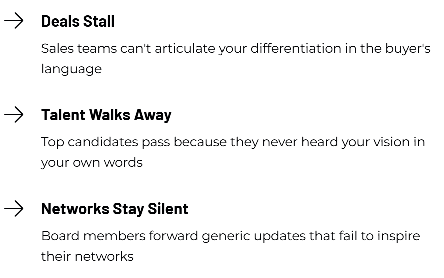 When strategy isn't clear, deals stall, talent walks away, and no one is inspired.