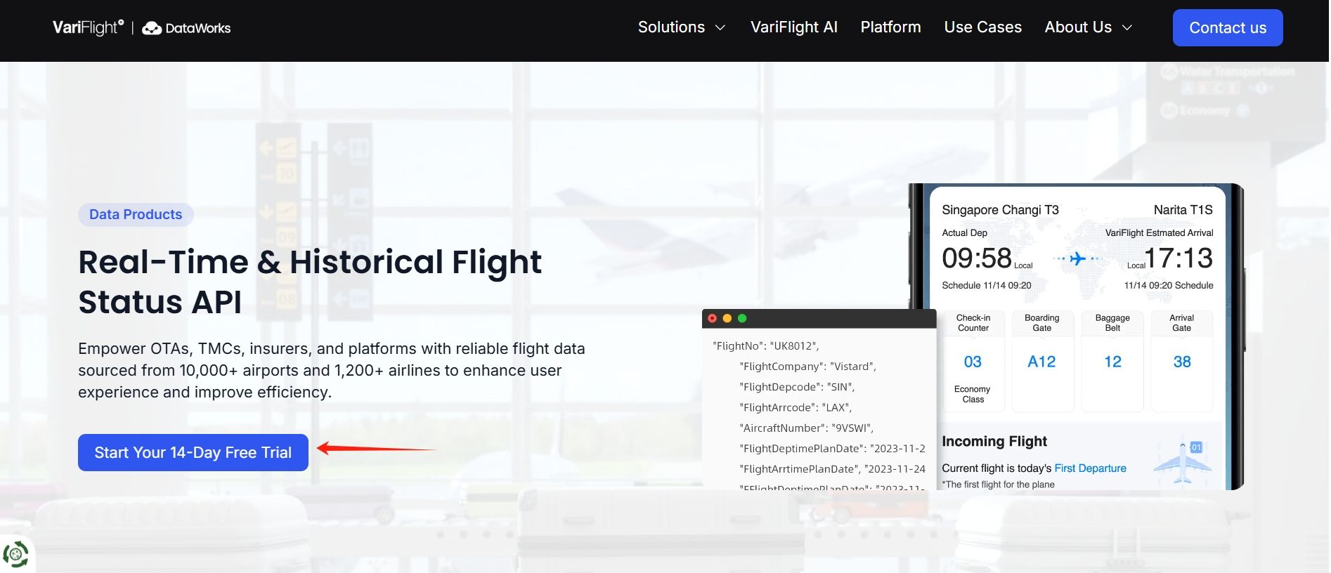Flight Status Data API free trial