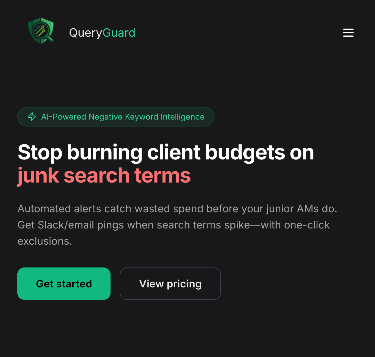 QueryGuard — AI-powered negative keyword intelligence