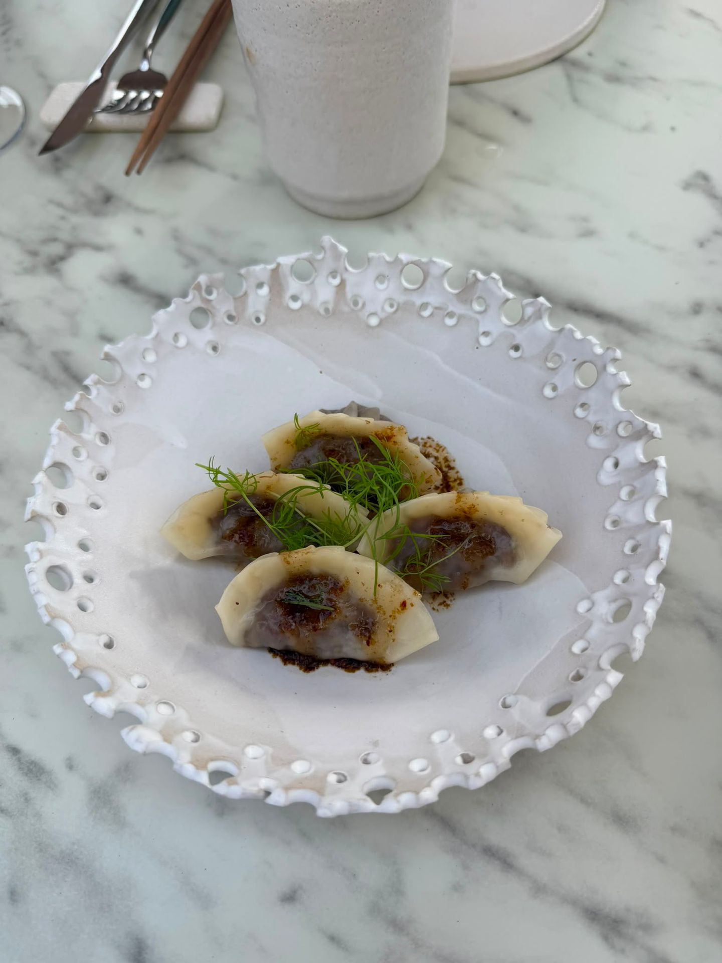 Delicious Wagyu Beef Dumplings from the OKA Restaurant at Gran Hotel Taoro Delicious Wagyu Beef Dumplings from the OKA Restaurant at Gran Hotel Taoro