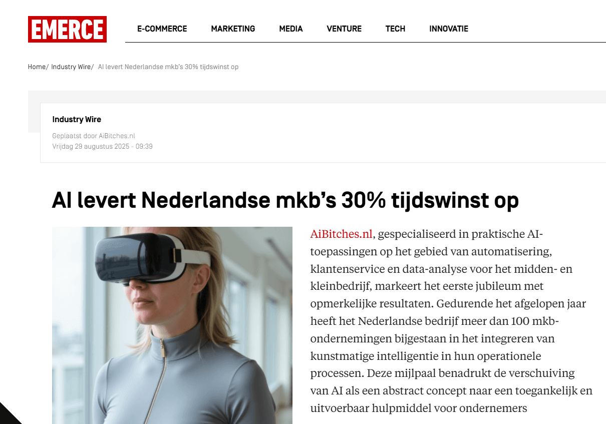 AI levert Nederlandse mkb’s 30% tijdswinst op