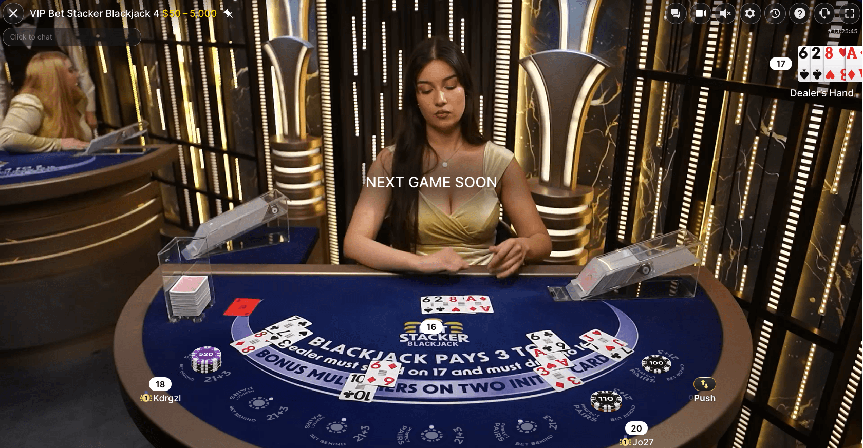 Evolution blackjack table
