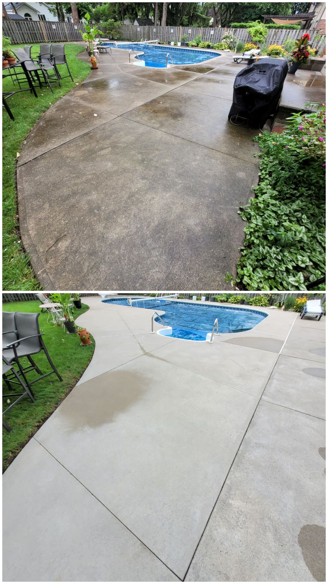 Concrete cleaning result