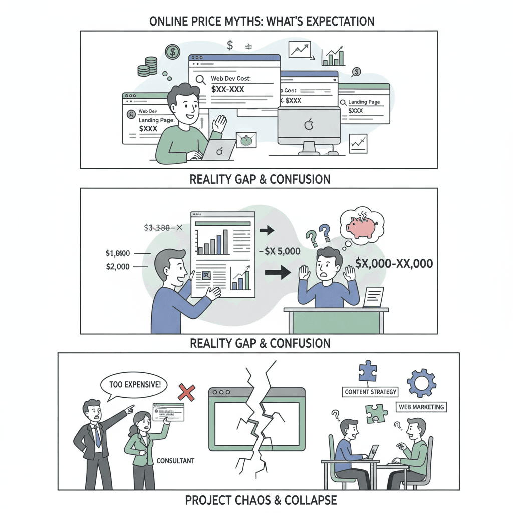 オンラインで提示されているWebサイトの制作費価格相場への誤解