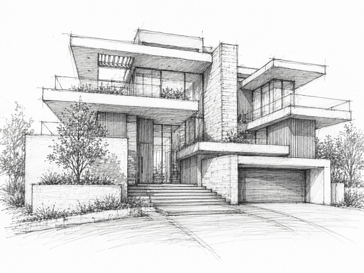 Sketch of a Residence Before Computer Drawings