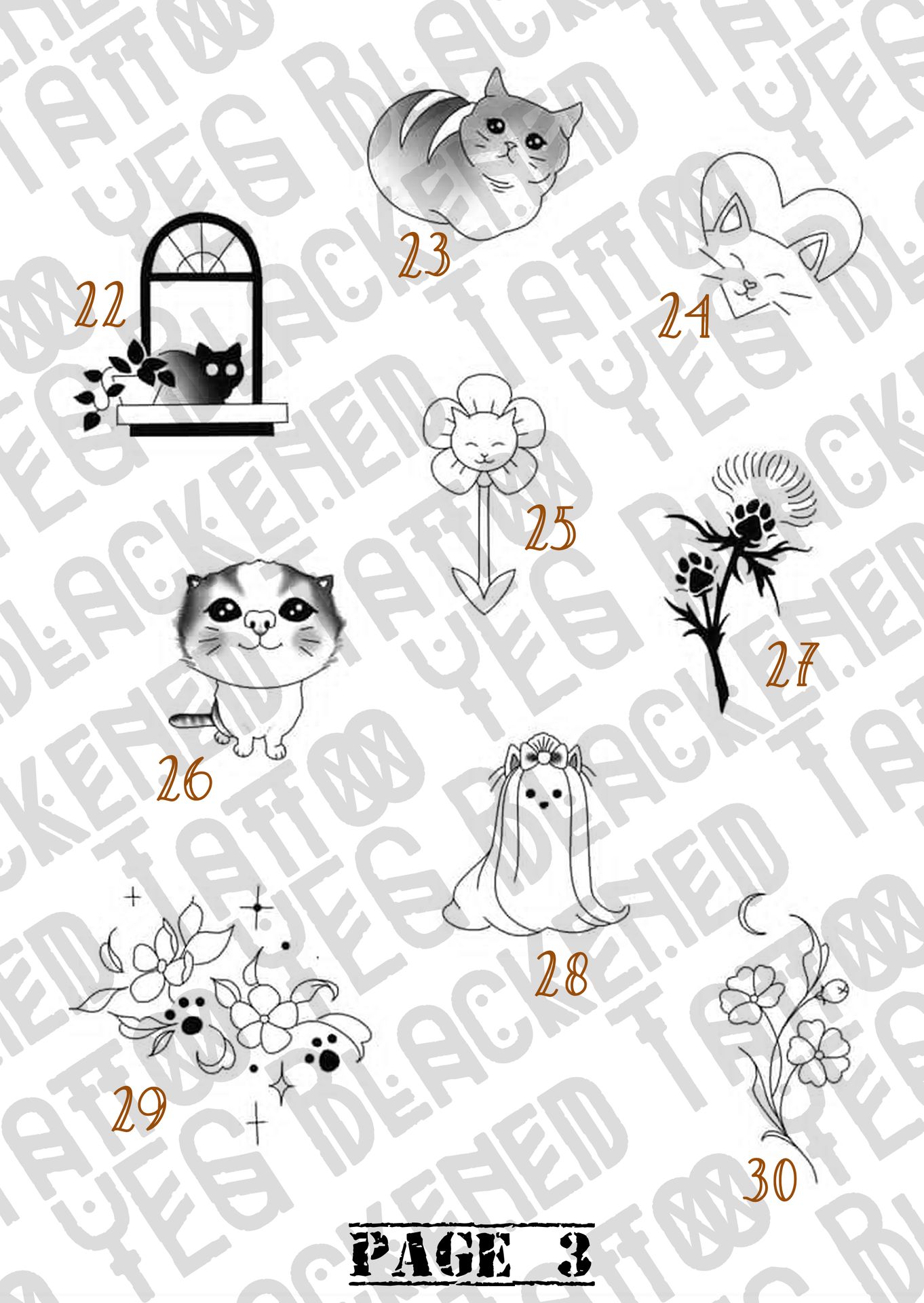 Previous years tattoo flash page 3