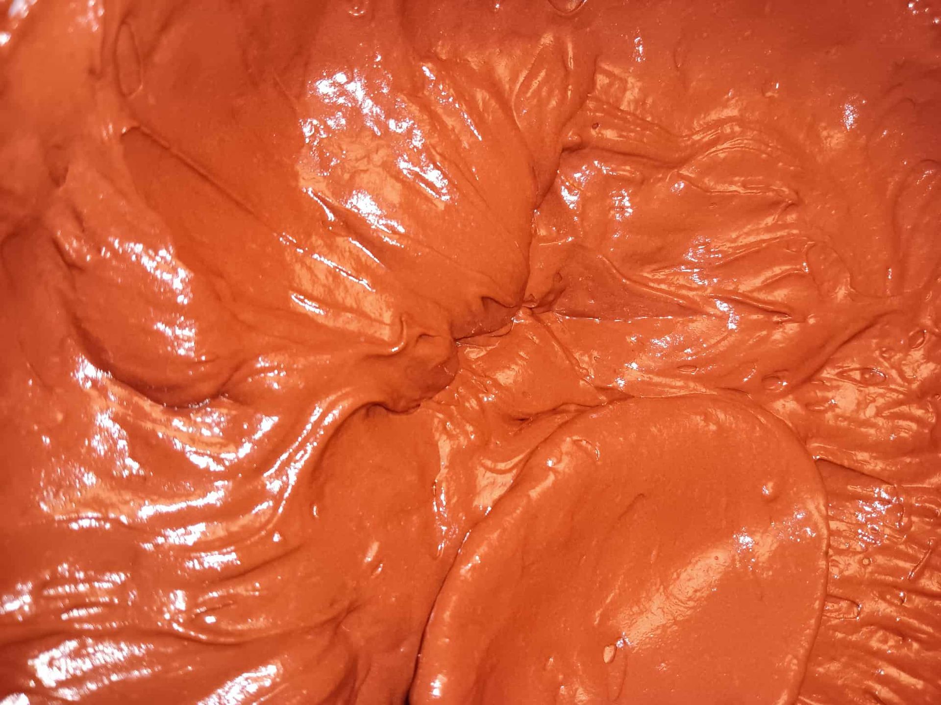 "Lady in Red" starts with a fluffy crimson batter.