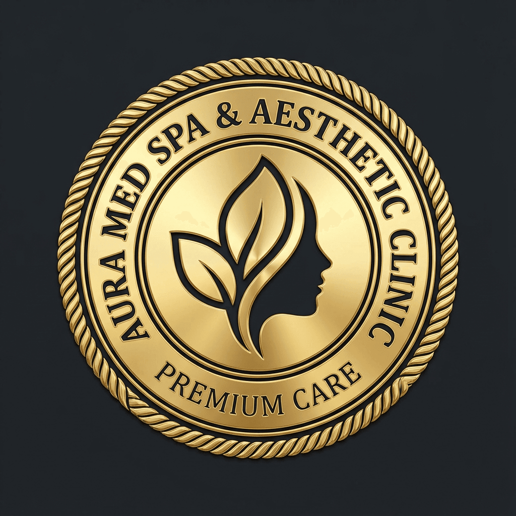 med spa and aesthetic clinic badge with gold icon