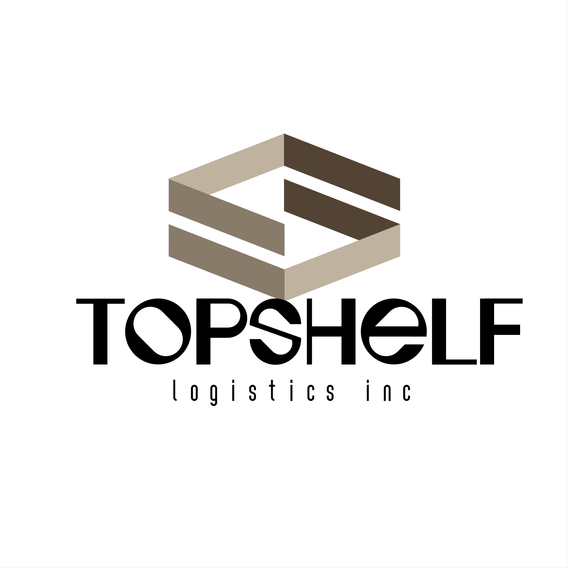 Logo for TopShelf Logistics Inc. featuring stylized geometric shapes and modern font.