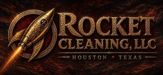 Rocket Cleaning LLC gold logo — Houston, Texas