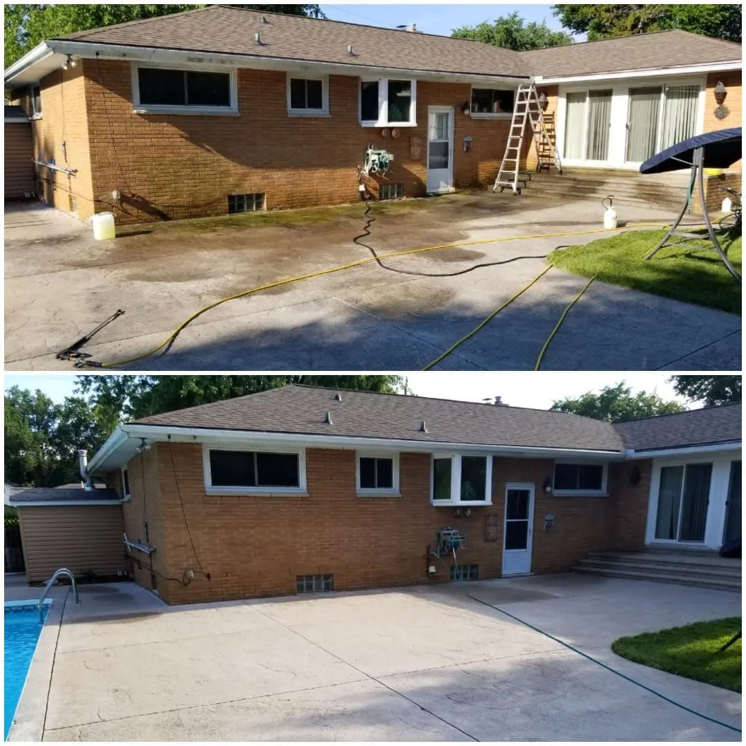 Concrete cleaning result