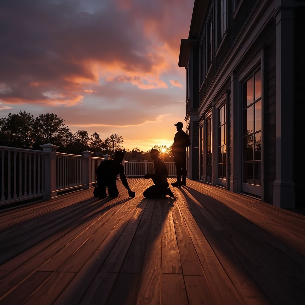 Group of construction workers walking confidently on-site, discussing progress in a residential housing project. Symbol of teamwork, safety, and collaboration in the real estate industry.