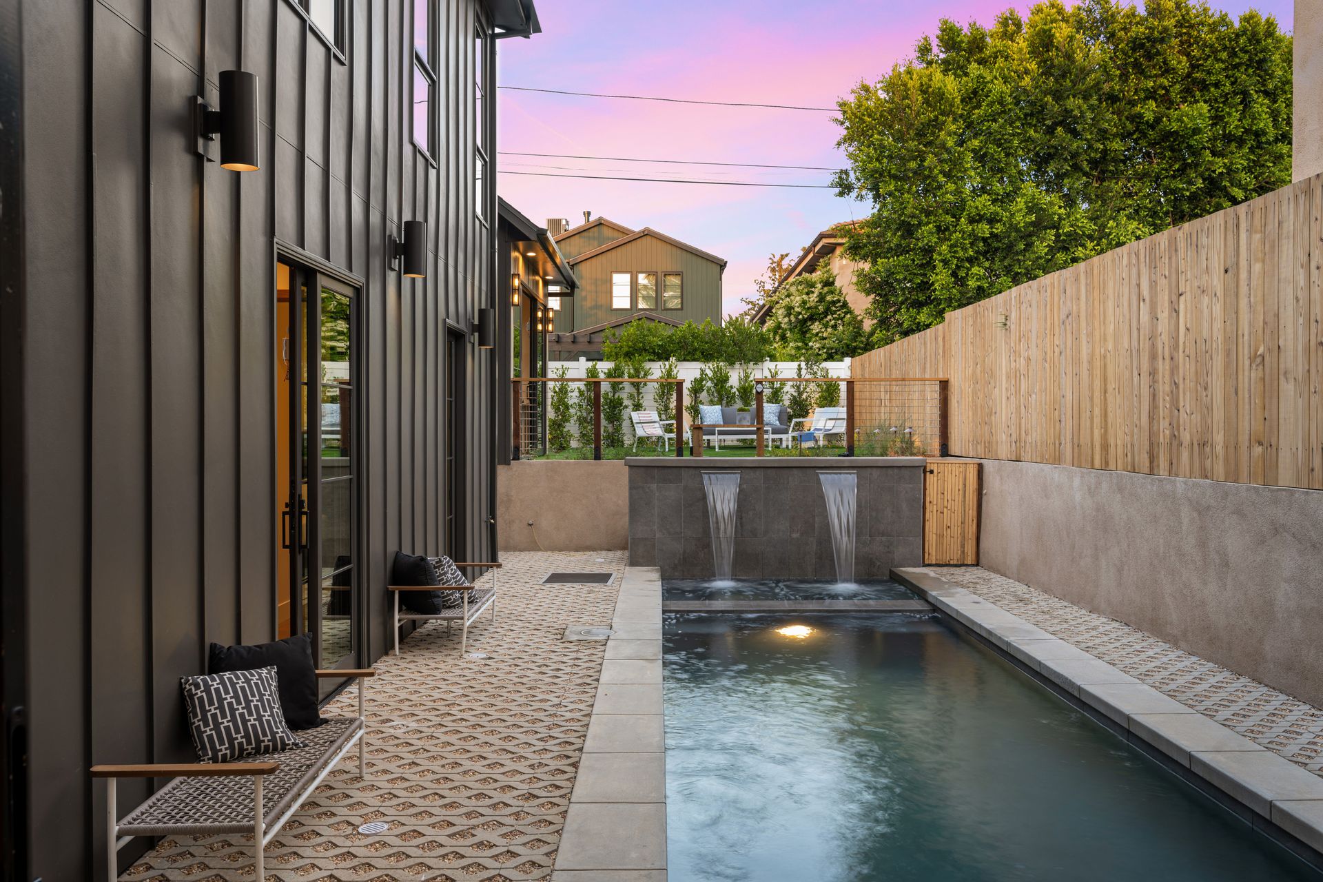 modern home with a swimming pool