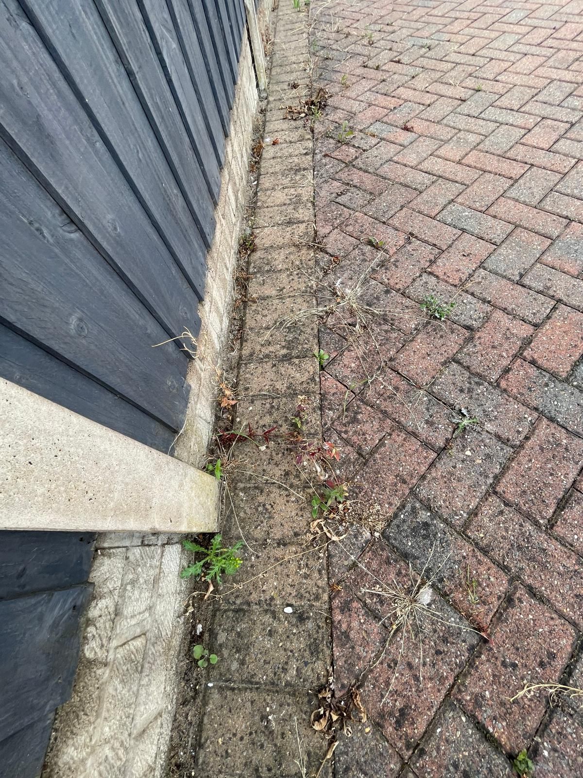 Block paved driveway before cleaning
