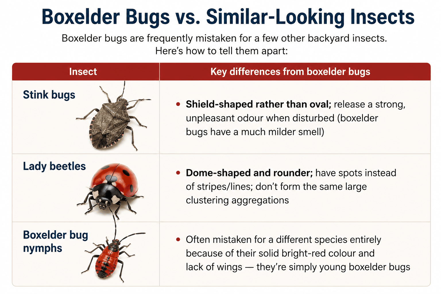 Boxelder Bugs vs. Similar-Looking Insects Boxelder Bugs vs. Similar-Looking Insects