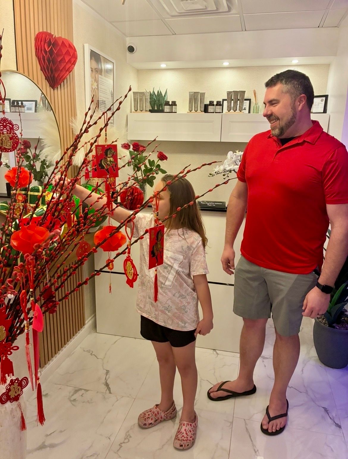 father and daughter day at a local head spa near cerritos around lunar new year 2026