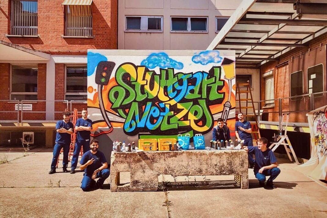 Urban Art Ergebnis des Graffiti Workshops bei Stuttgart Netze