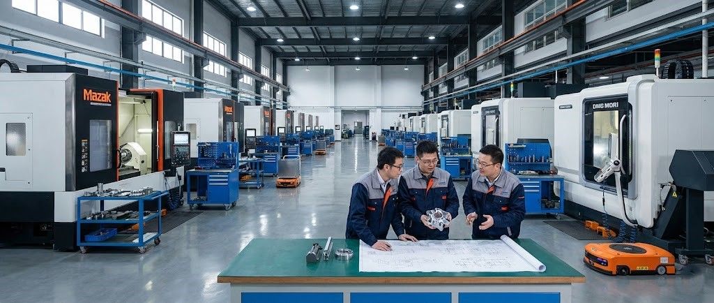 Factory panorama and team collaboration Factory panorama and team collaboration