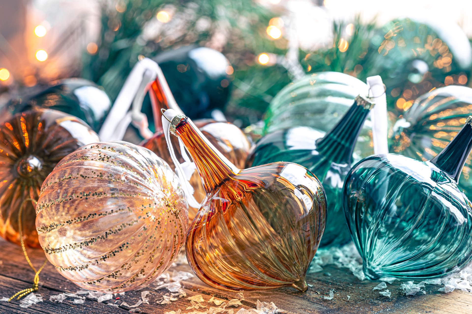 Boules de Noël en verre soufflé