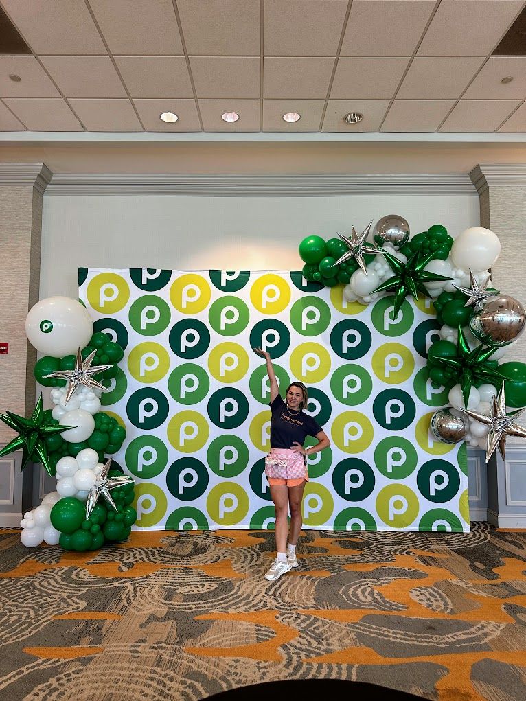 Corporate Step and Repeat with Balloons around it Corporate Step and Repeat with Balloons around it