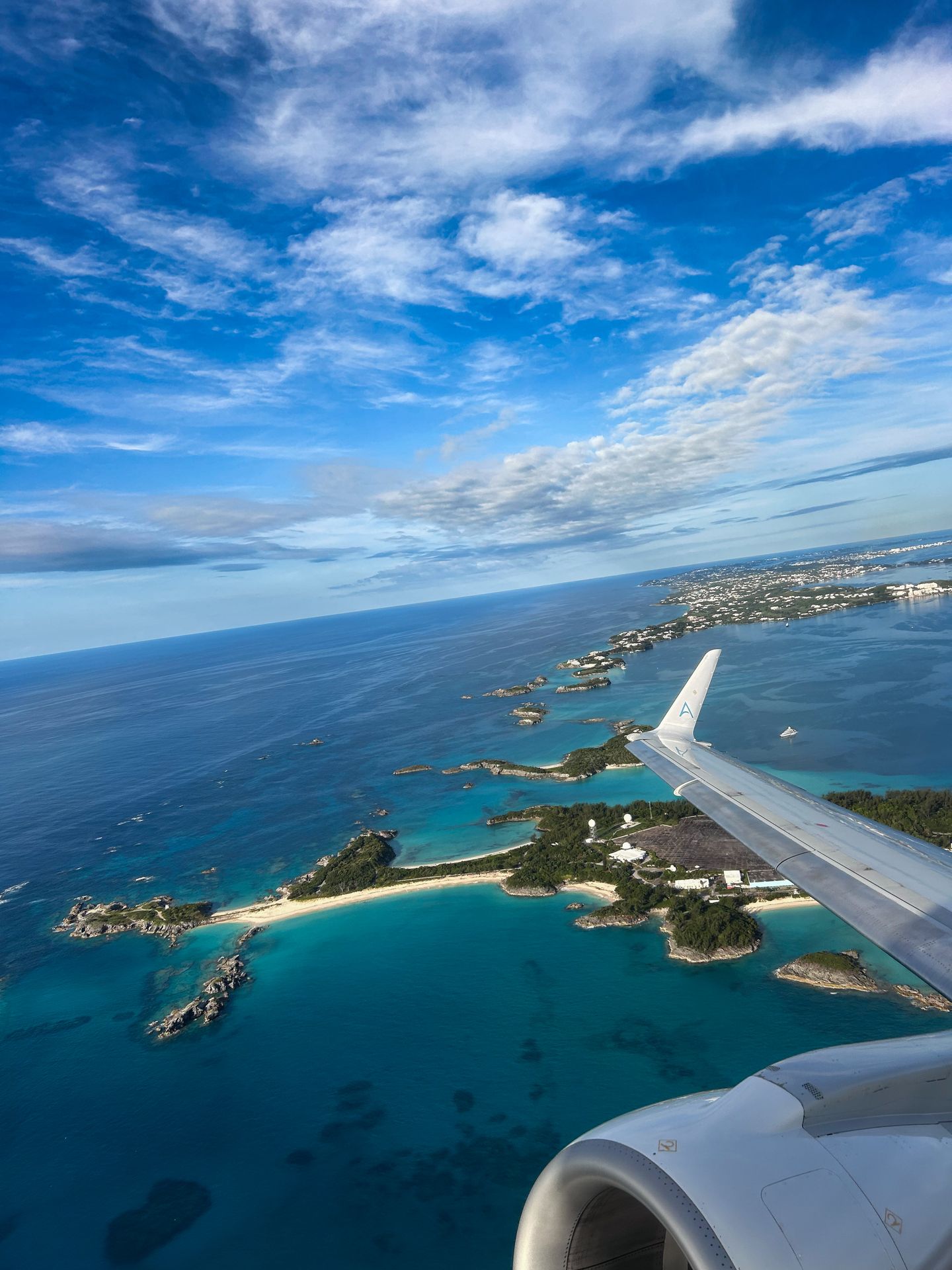 Looking upon Bermuda on a BermudAir flight to Montreal