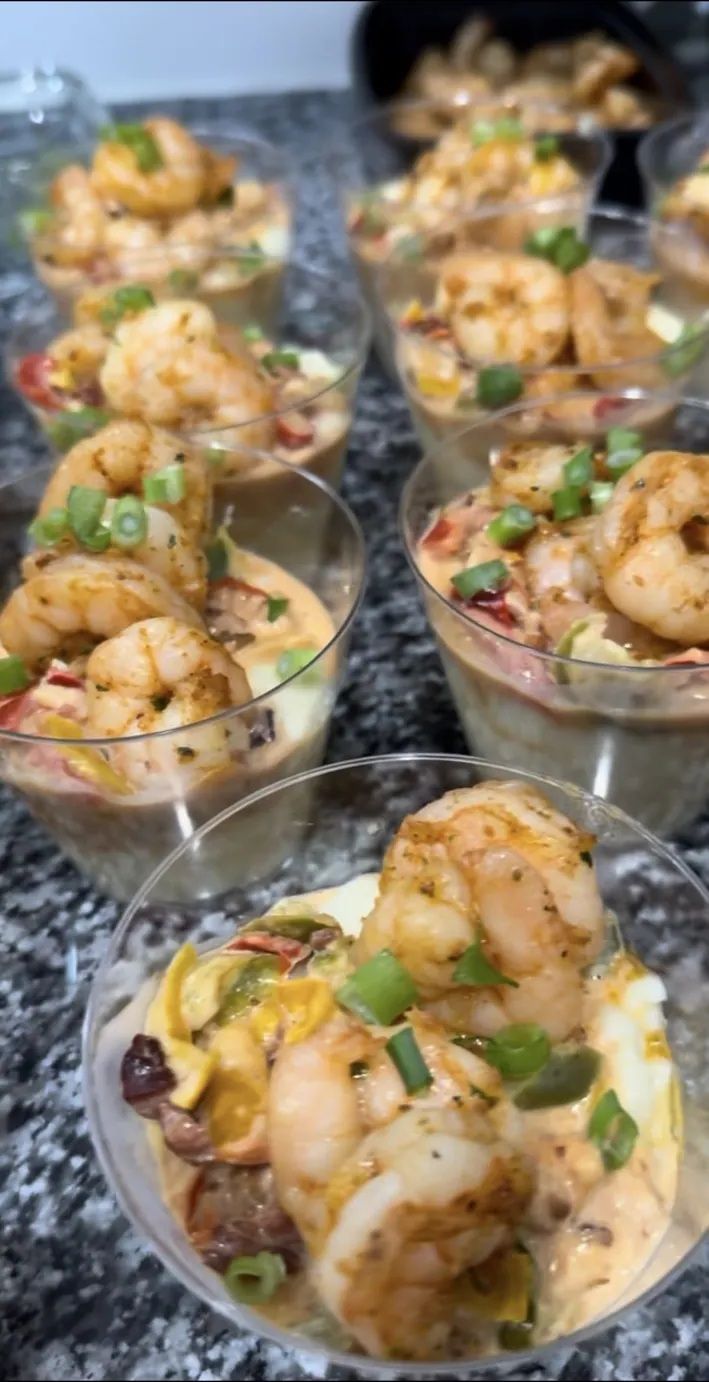 Appetizer cups with shrimp