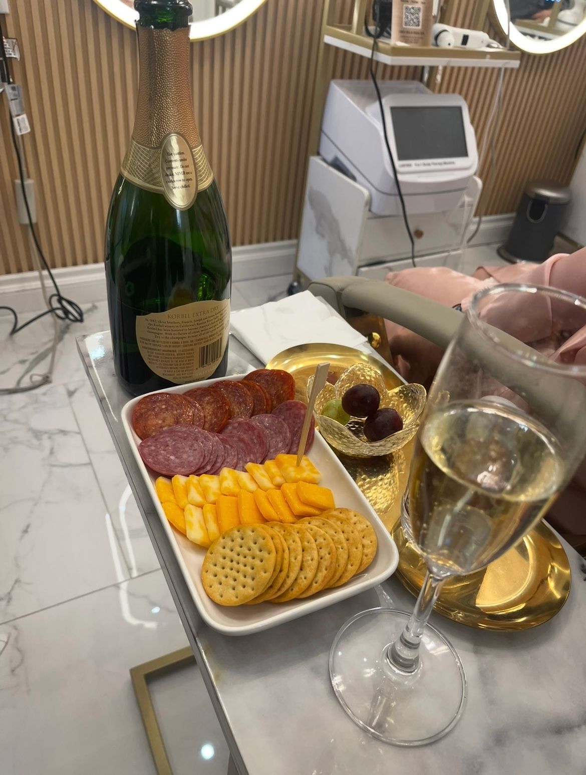 Fresh fruit snacks and refreshments at a relaxing spa in Artesia california