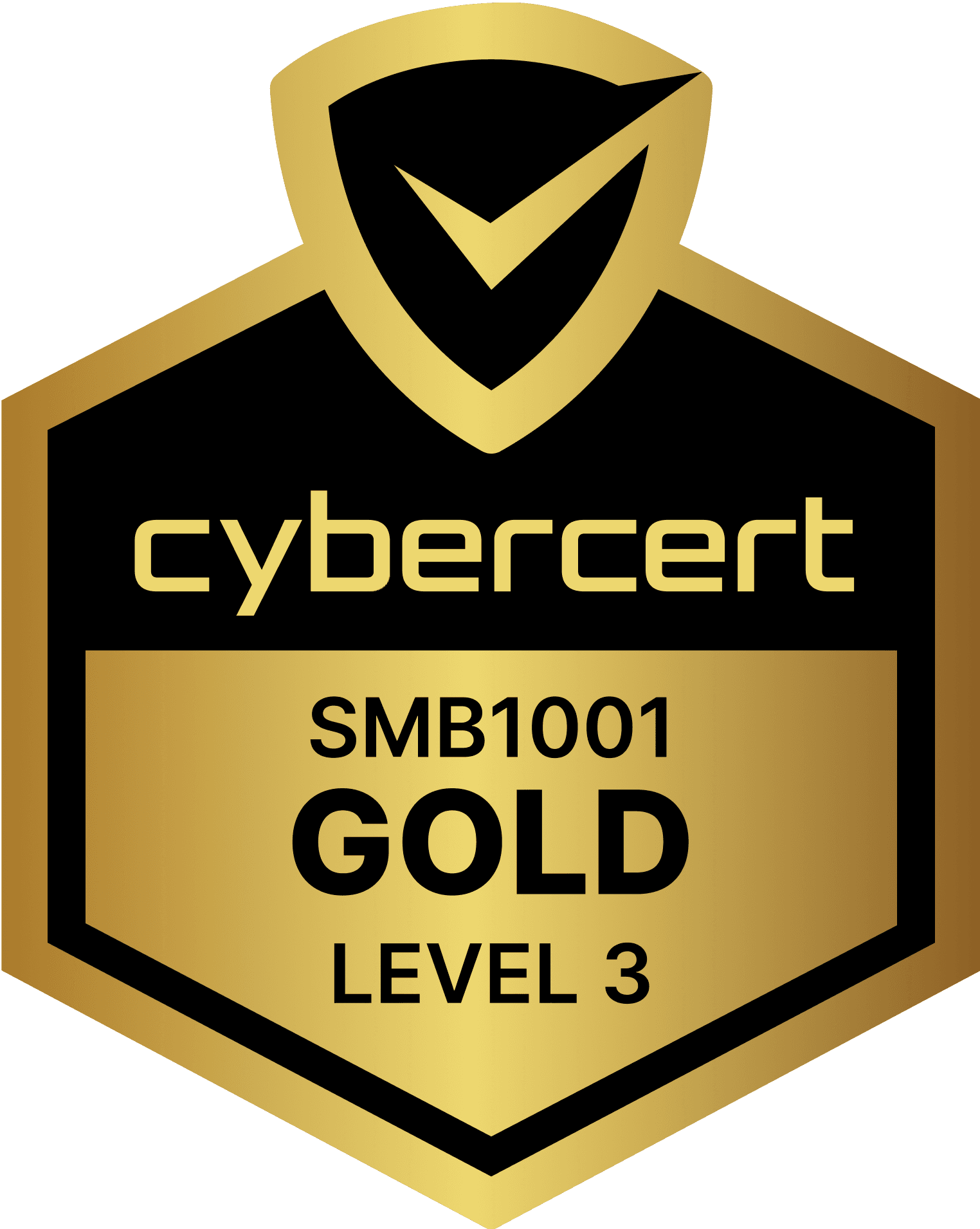 SMB1001 Gold Level 3 certified by CyberCert